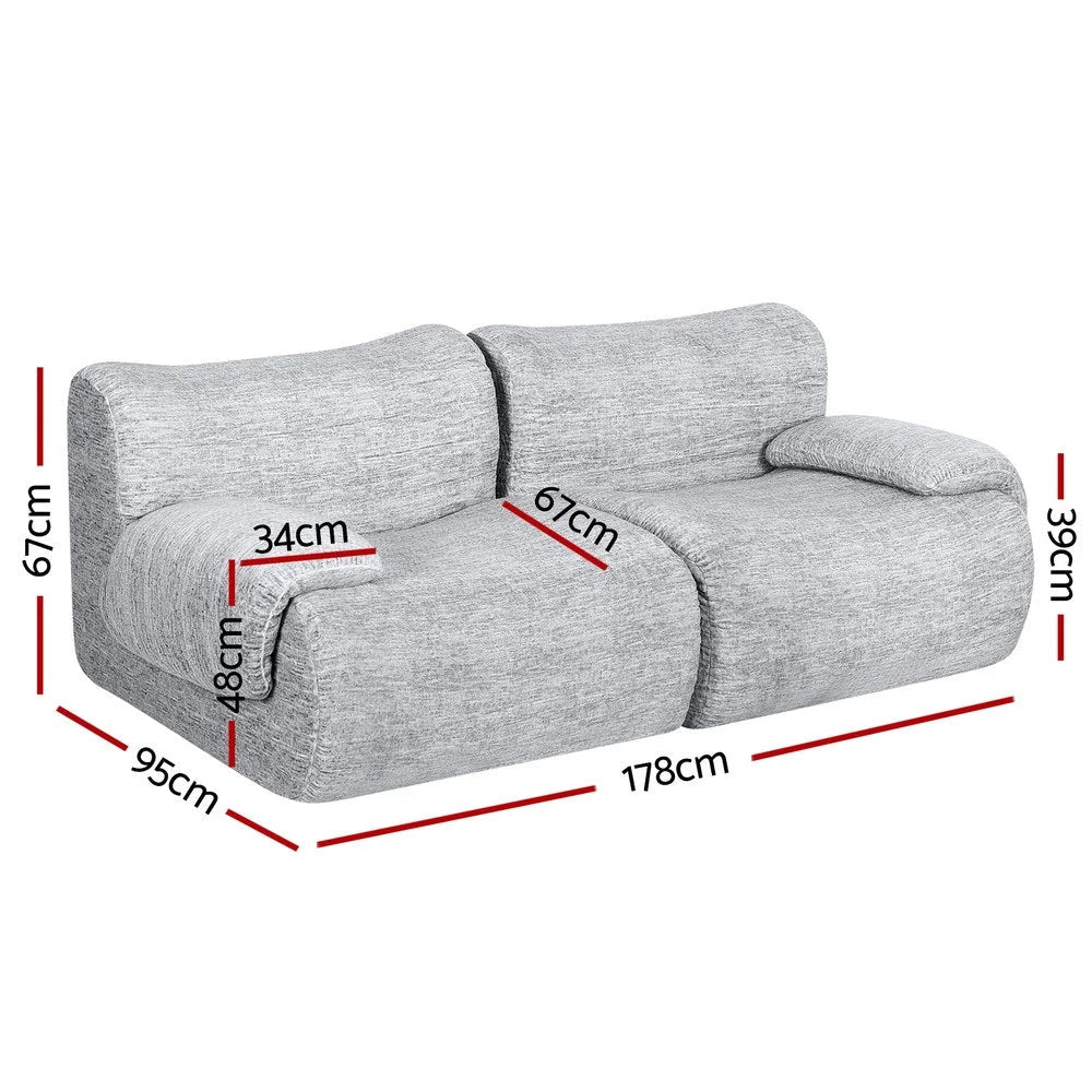 Artiss 2 Seater Sofa Modular Sectional Sofas Couch Bed