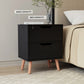 Black bedside table drawers with display setup and product form