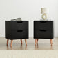 Black bedside table drawers with attachment points and product body