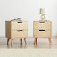 Artiss 2 x Bedside Table 2 Drawers - BODEN Pine - Furniture