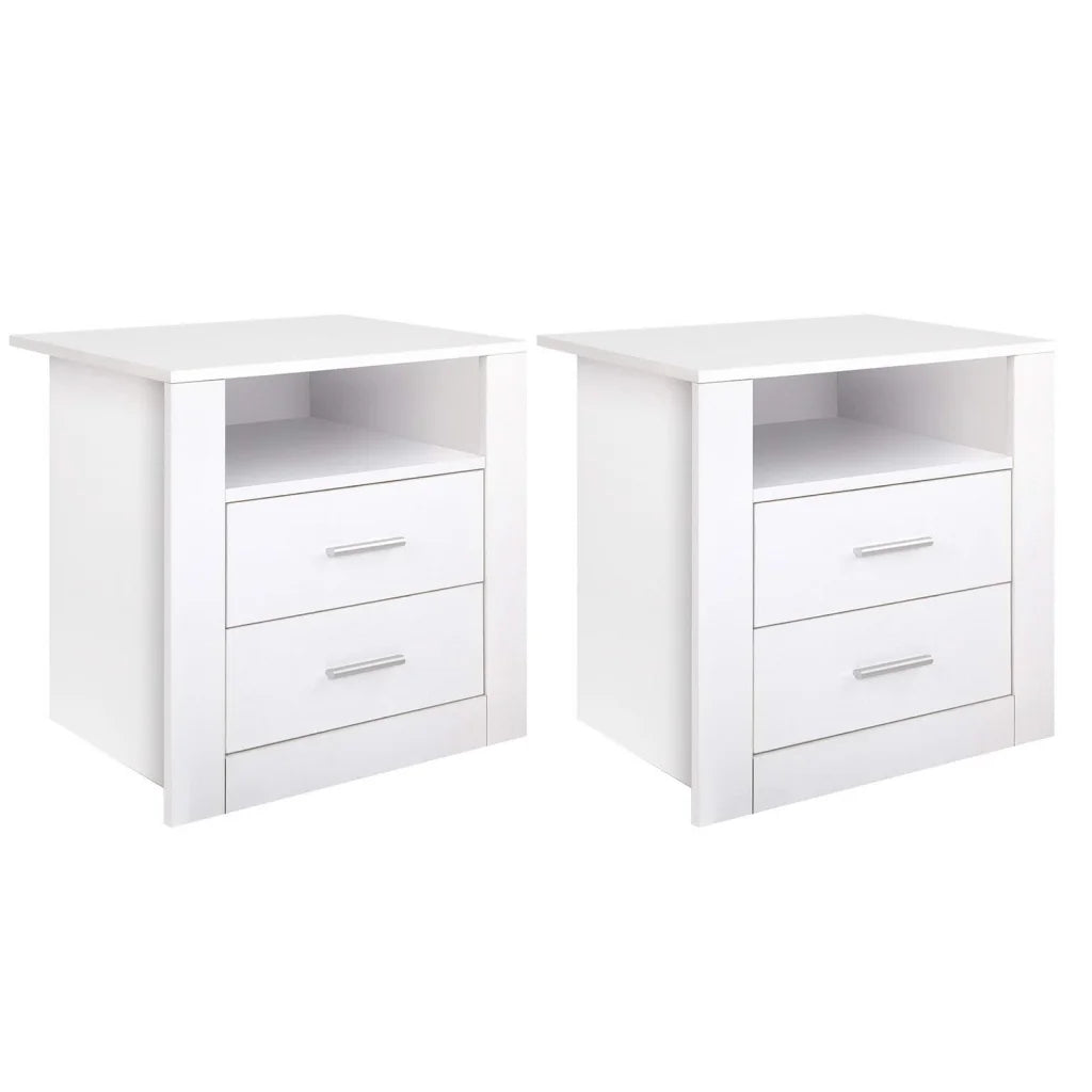 2 X Bedside Table Drawers with Shelf TARA