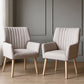 Artiss 2X Armchair Faux Fabric Beige - Furniture > Bar