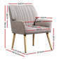 Artiss 2X Armchair Faux Fabric Beige - Furniture > Bar