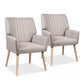 Artiss 2X Armchair Faux Fabric Beige - Furniture > Bar