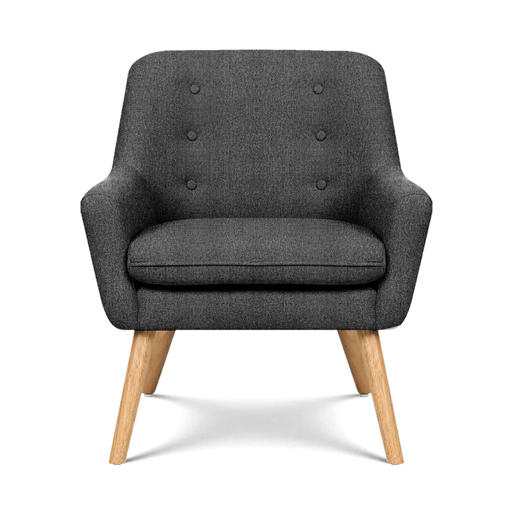 Lounge Chair Accent Tub Chair Charcoal Anne 2x Armchair