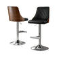 Bar stool swivel with cushioned seat and curved backrest