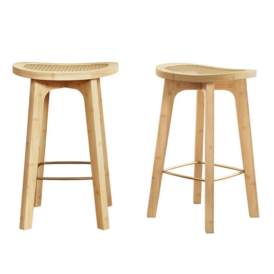 Artiss 2x Bar Stools Bamboo Rattan Stool Counter Chair