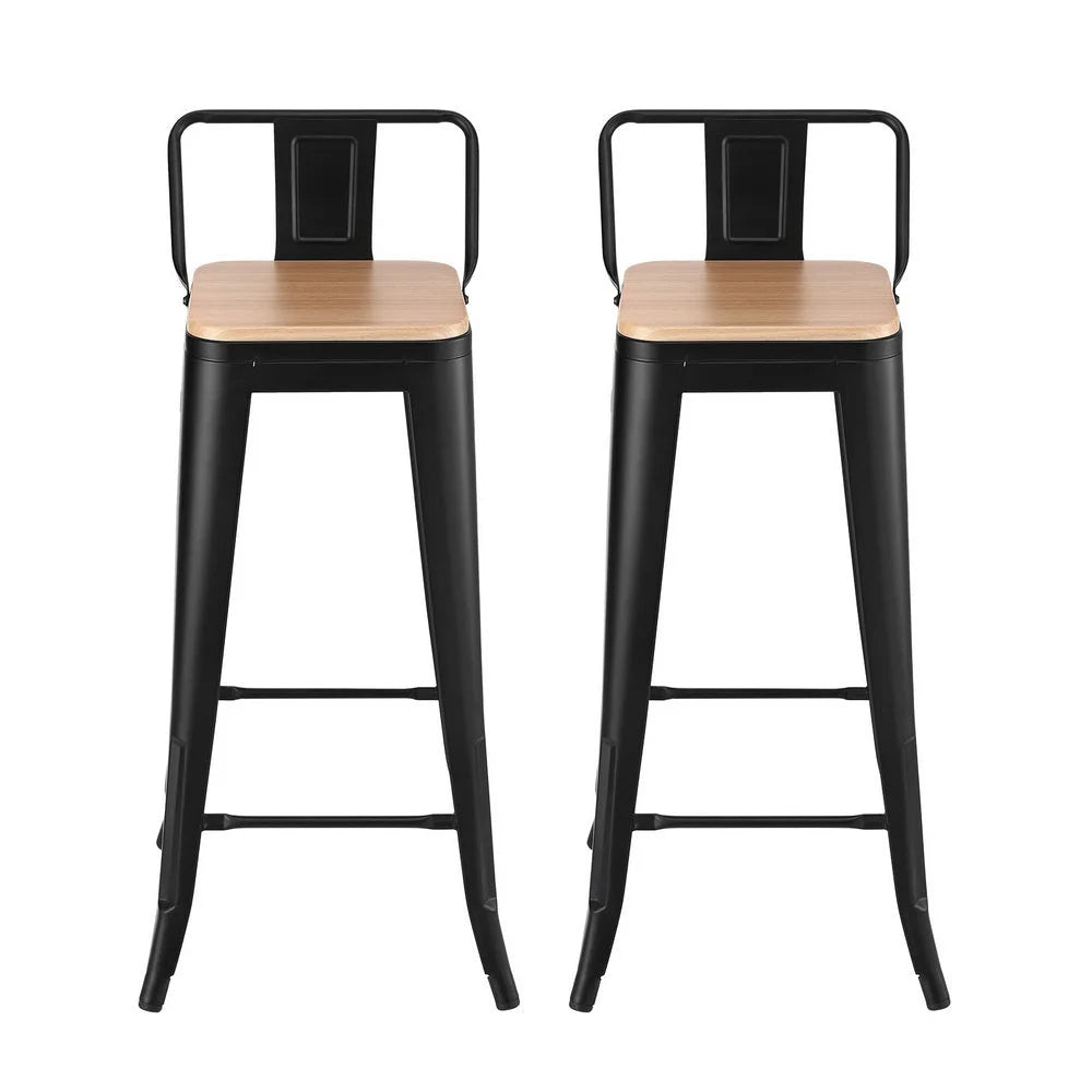 Black metal dining chair set