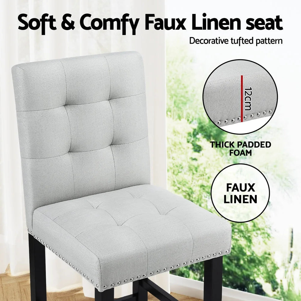 Artiss 2x Bar Stools Kitchen Dining Chairs Counter Fabric