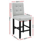 Grey fabric dining chair set with woven seat and timber frame