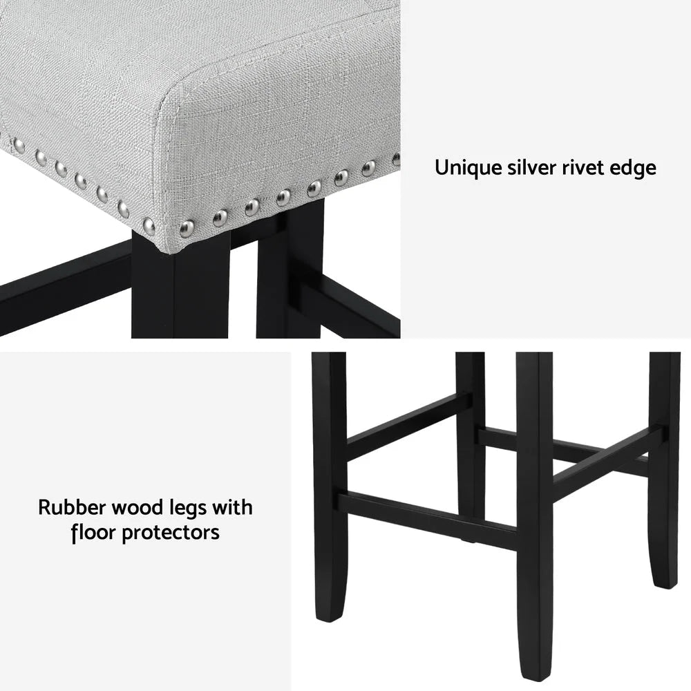 Artiss 2x Bar Stools Kitchen Dining Chairs Counter Fabric