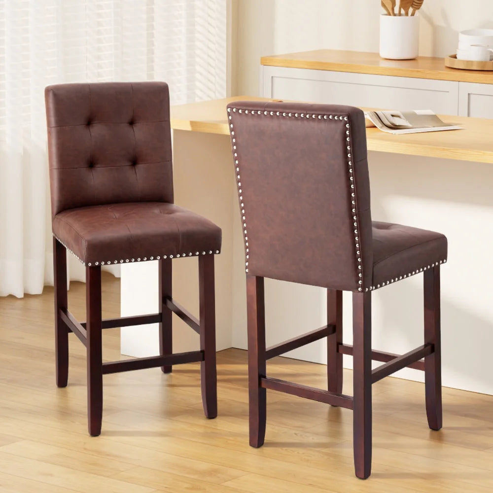 Artiss 2x Bar Stools Kitchen Dining Chairs Counter PU