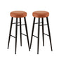 Brown leather bar stools kitchen with 2x dining chairs counter