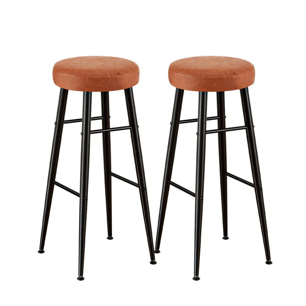 Artiss 2x Bar Stools Kitchen Dining Chairs Counter Round PU