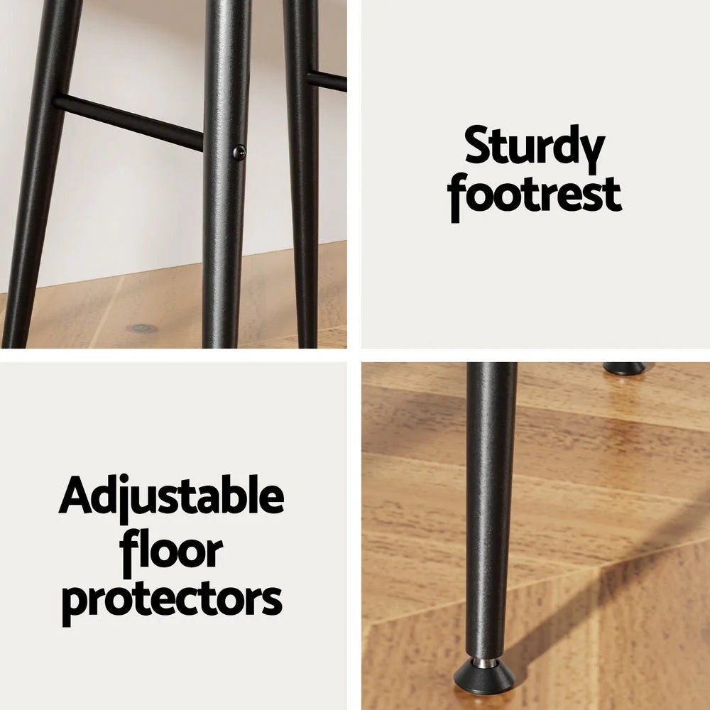 Artiss 2x Bar Stools Kitchen Dining Chairs Counter Round PU