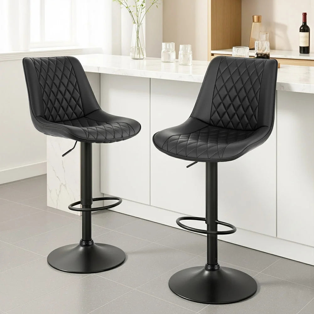 Artiss 2x Bar Stools Kitchen Swivel Gas Lift Counter Chair