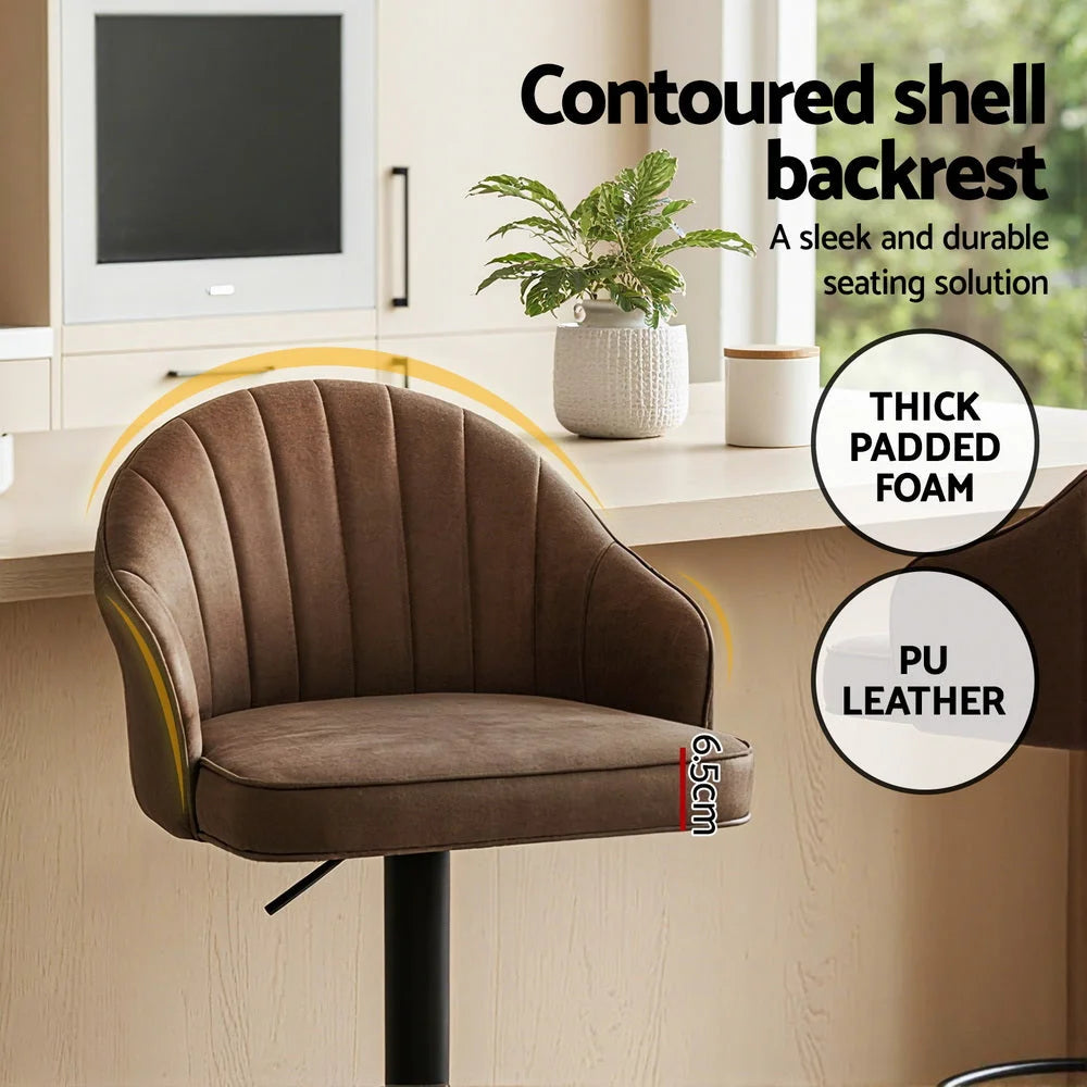 Artiss 2x Bar Stools Kitchen Swivel Gas Lift Counter Chair