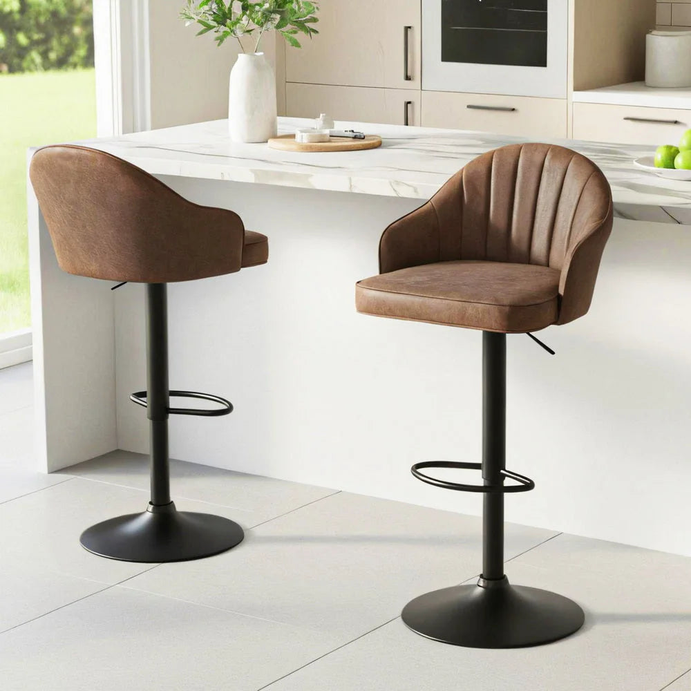Artiss 2x Bar Stools Kitchen Swivel Gas Lift Counter Chair