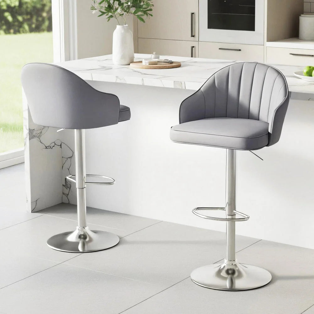 Artiss 2x Bar Stools Kitchen Swivel Gas Lift Counter Chair