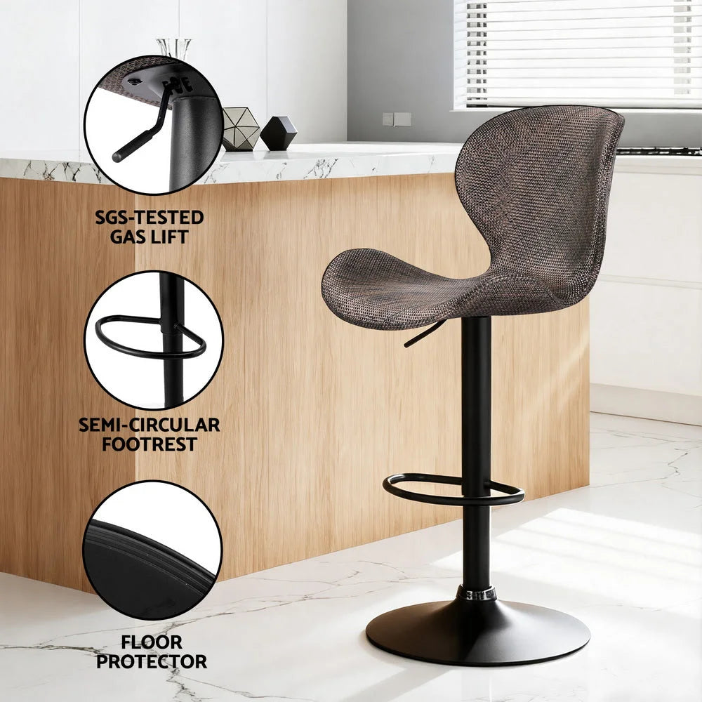 Artiss 2x Bar Stools Kitchen Swivel Gas Lift Counter Chair