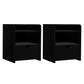 Black 2x 1 table with bedside drawer shelf fara