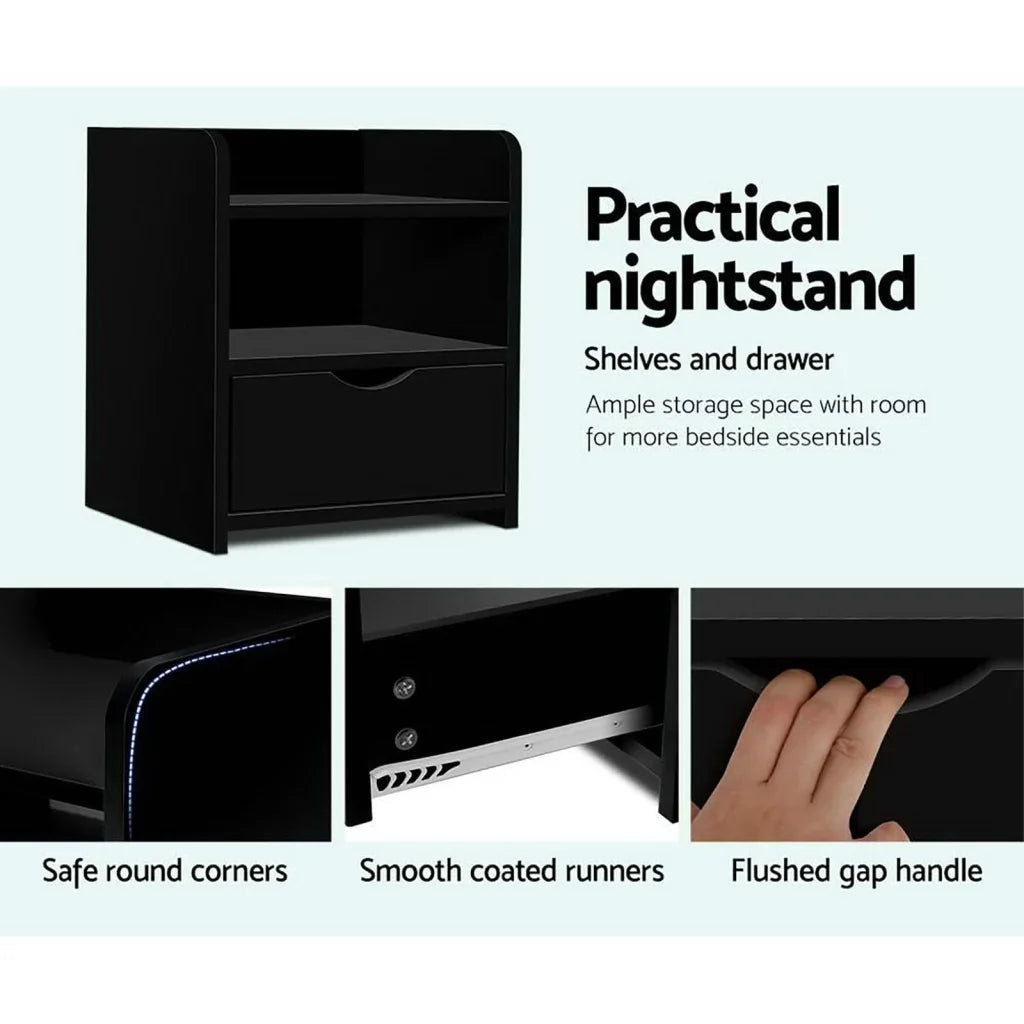 2x bedside table drawer table
