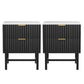 Black bedside table pair with two drawers