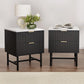 Artiss 2x Bedside Table 2 Drawers - Black - Furniture >