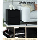 Artiss 2x Bedside Table 2 Drawers - PEPE Black - Furniture