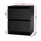 2x Bedside Table 2 Drawers with Pepe Black