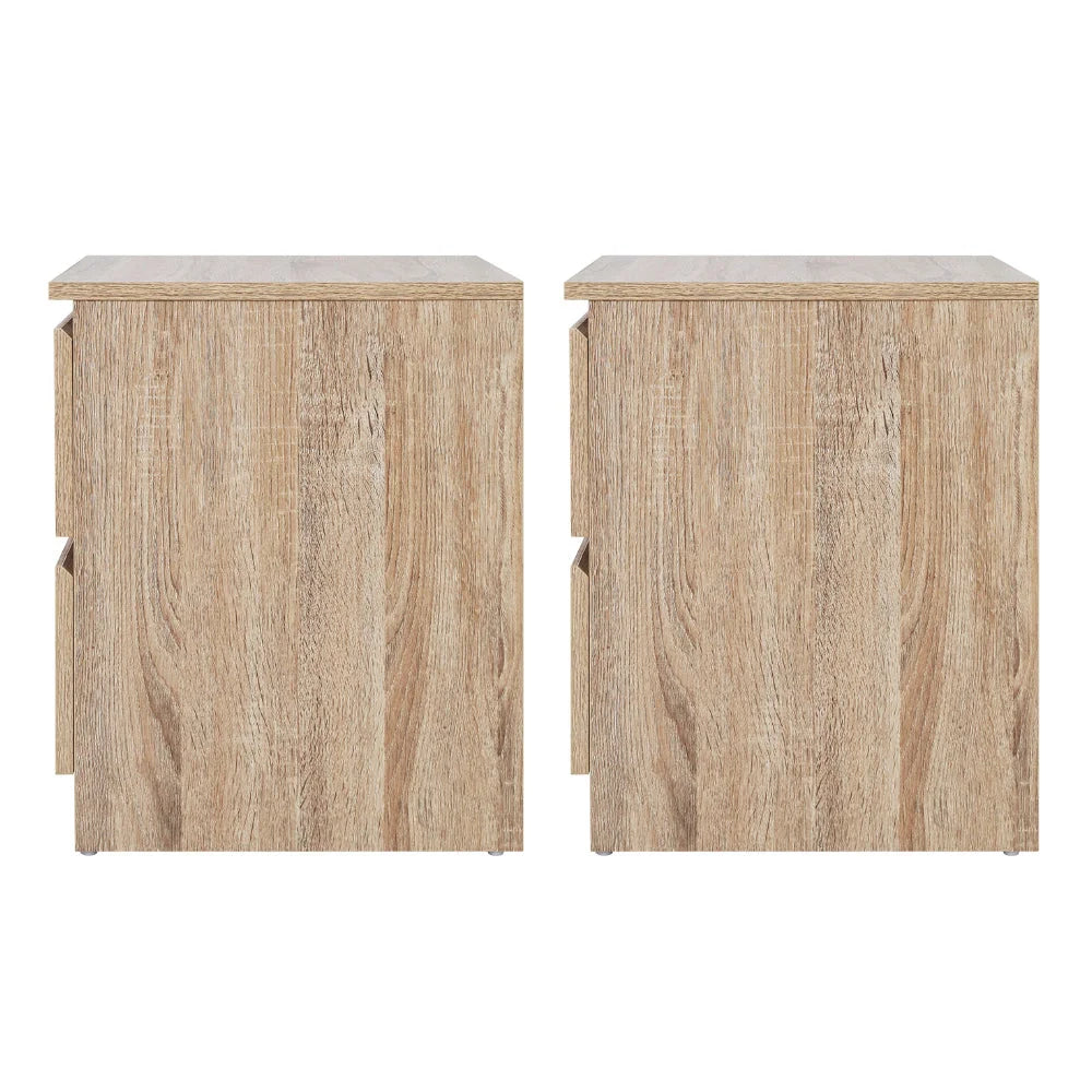 Bedside table with compact cabinet and drawer handles