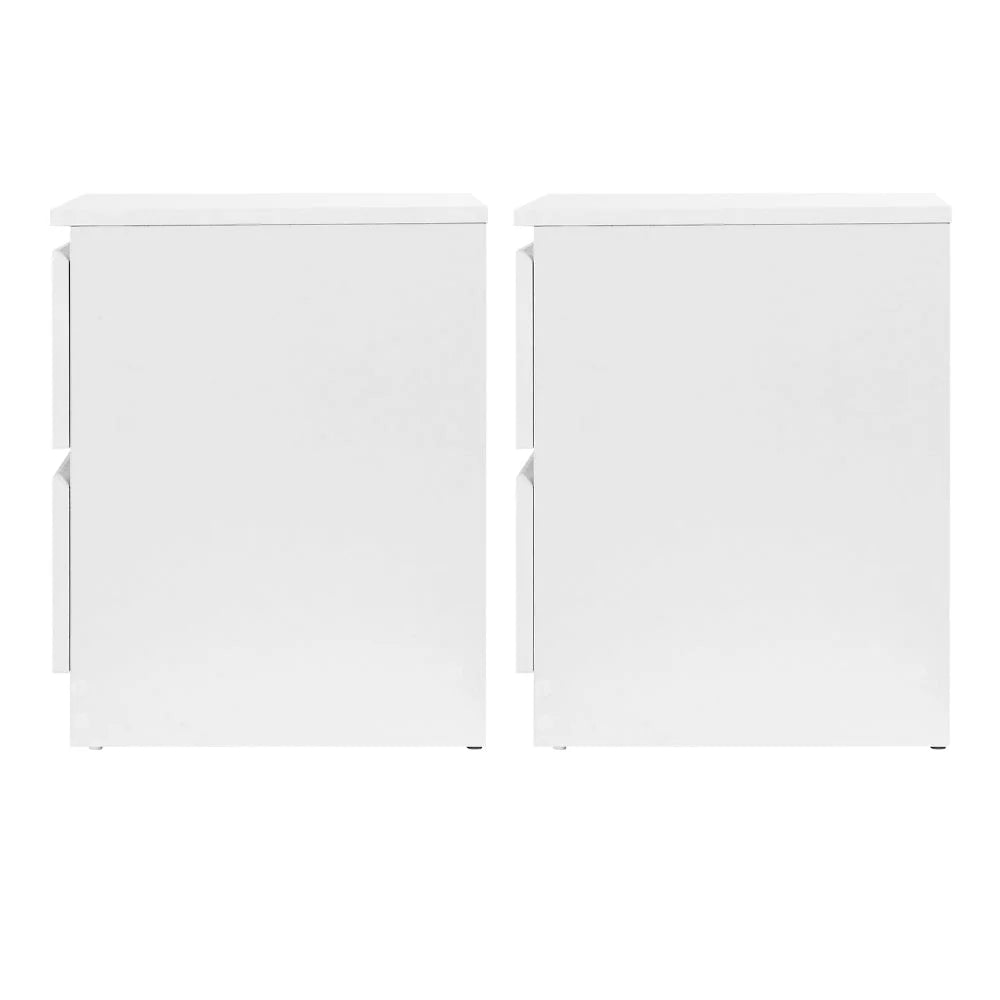 Artiss 2x Bedside Table 2 Drawers - PEPE White - Furniture