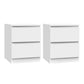 White 2x 2 table with bedside drawers pepe