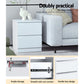 White table with 2x bedside drawers pepe