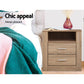 2X Bedside Table 2 Drawers with Shelf
