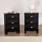 Artiss 2x Bedside Table 3 Drawers Vintage - THYME Black