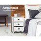 Table 3 Drawers Vintage Thyme 2x Bedside White