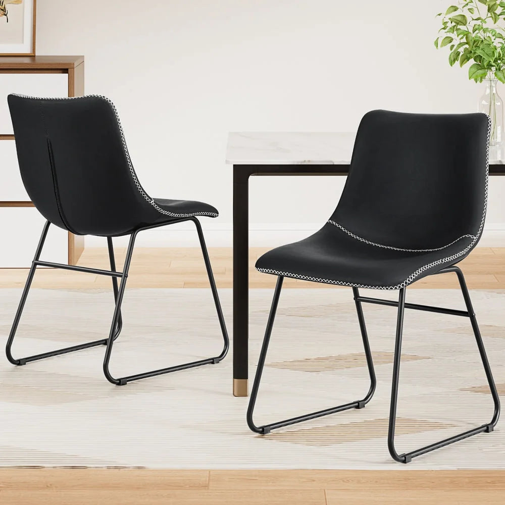 Artiss 2x Dining Chairs Retro PU Leather Kitchen Lounge