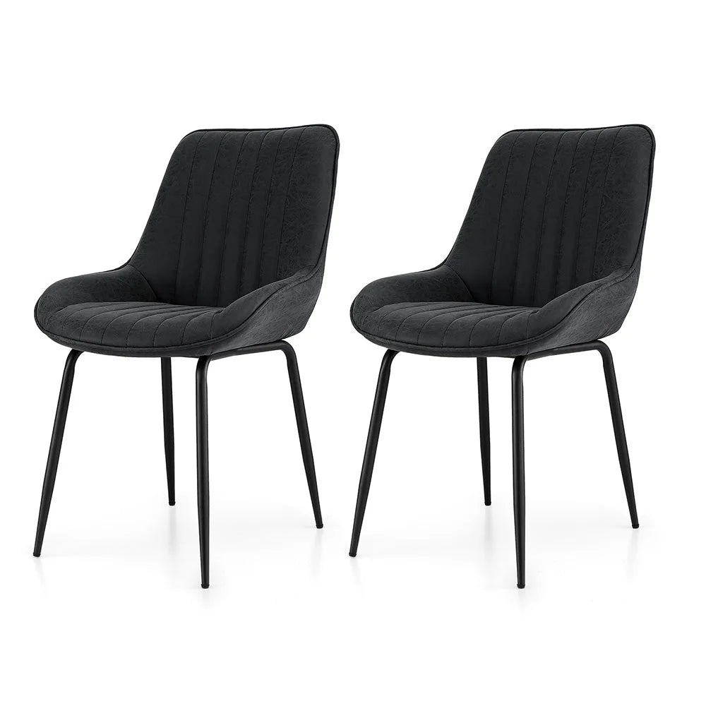 Artiss 2x Dining Chairs Retro PU Leather Kitchen Lounge