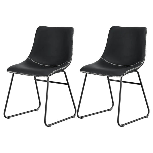 Artiss 2x Dining Chairs Retro PU Leather Kitchen Lounge