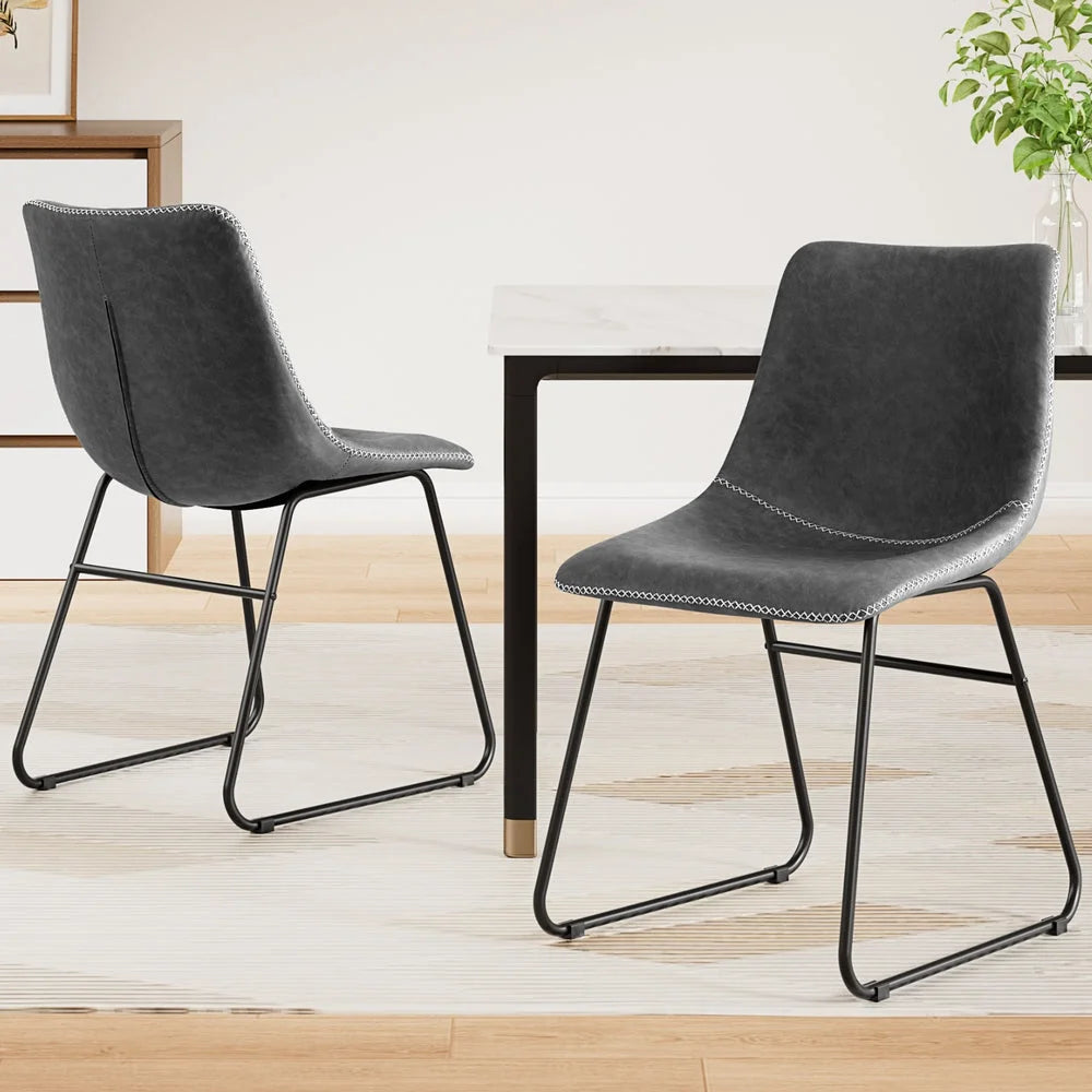 Artiss 2x Dining Chairs Retro PU Leather Kitchen Lounge