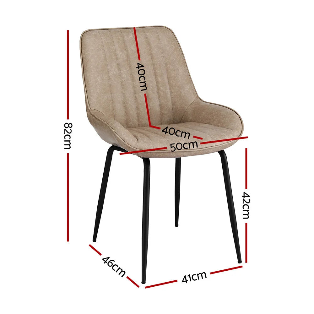 Leather 2x dining chair for dining room seating