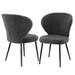 Set Of Two Dining Chairs Sherpa Boucle Wing