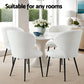 White dining chairs sherpa with 2x boucle wing back