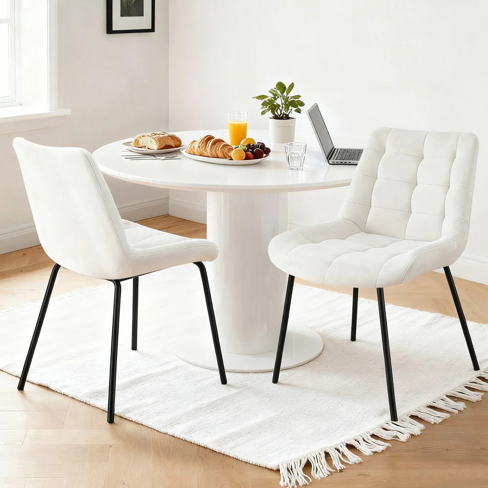 Artiss 2x Dining Chairs Velvet Tufted Kitchen Lounge Cafe