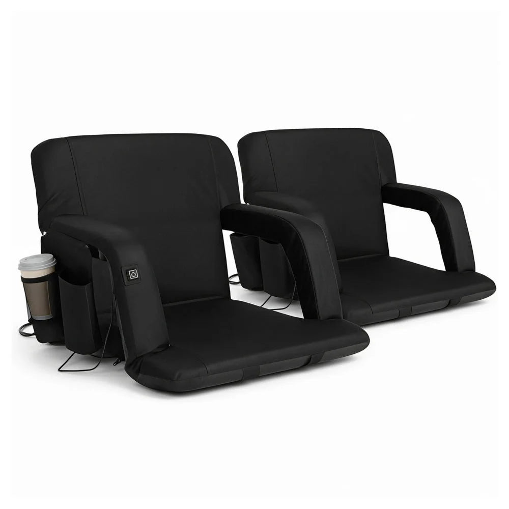 2x floor lounge sofa with bed armrest heated cushion