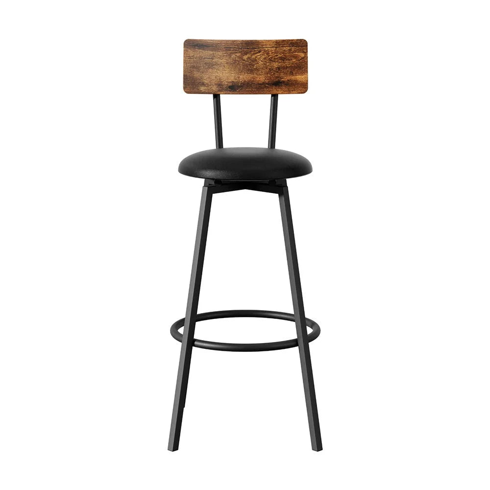 Artiss 2X Industrial Bar Stools Upholstered Counter Chairs