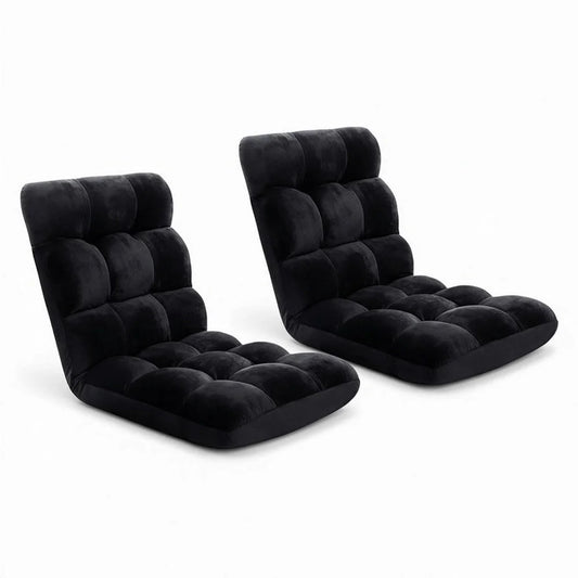 Black fabric lounge sofa bed with fitted edges and product hardware