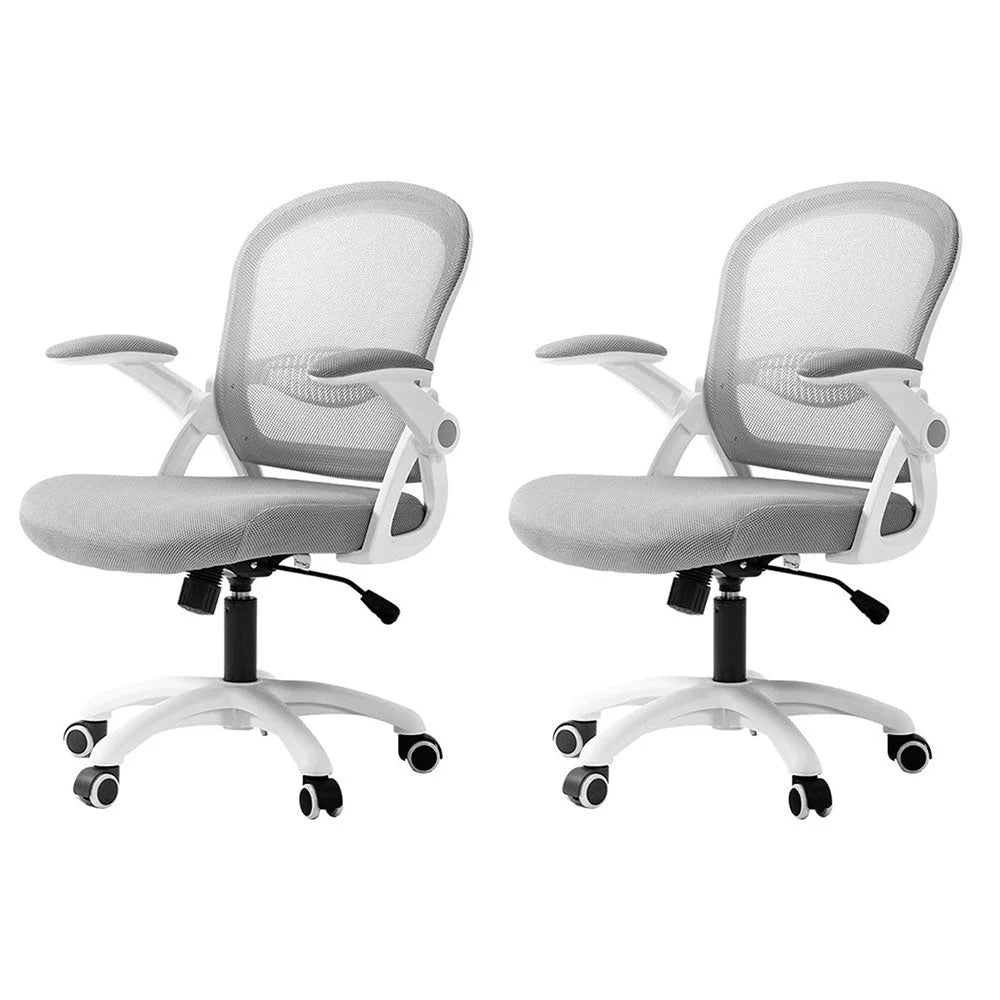 Grey 2x office chair with mid-back seat