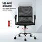 Artiss 2x Mesh Office Chair Mid Back Black - Furniture >
